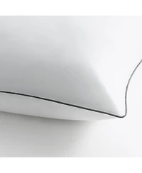 Host & Home Hypoallergenic Pillows (2 Pack) - White with Silver Piping, Cotton with Poly Fill - Queen 20x30 in.