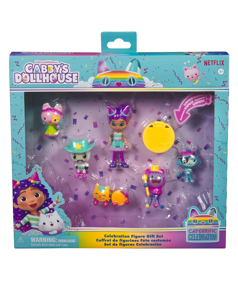 Gabby's Dollhouse Celebration Themed Cat Toy Figures