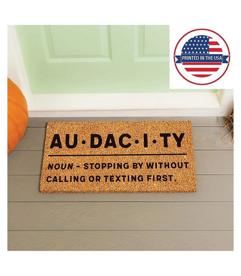 Evergreen 16 x 28 Inches Audacity Door Mat | Non-Slip Rubber Backing | Dirt catching Natural Coir | Indoor and Outdoor Home Decor