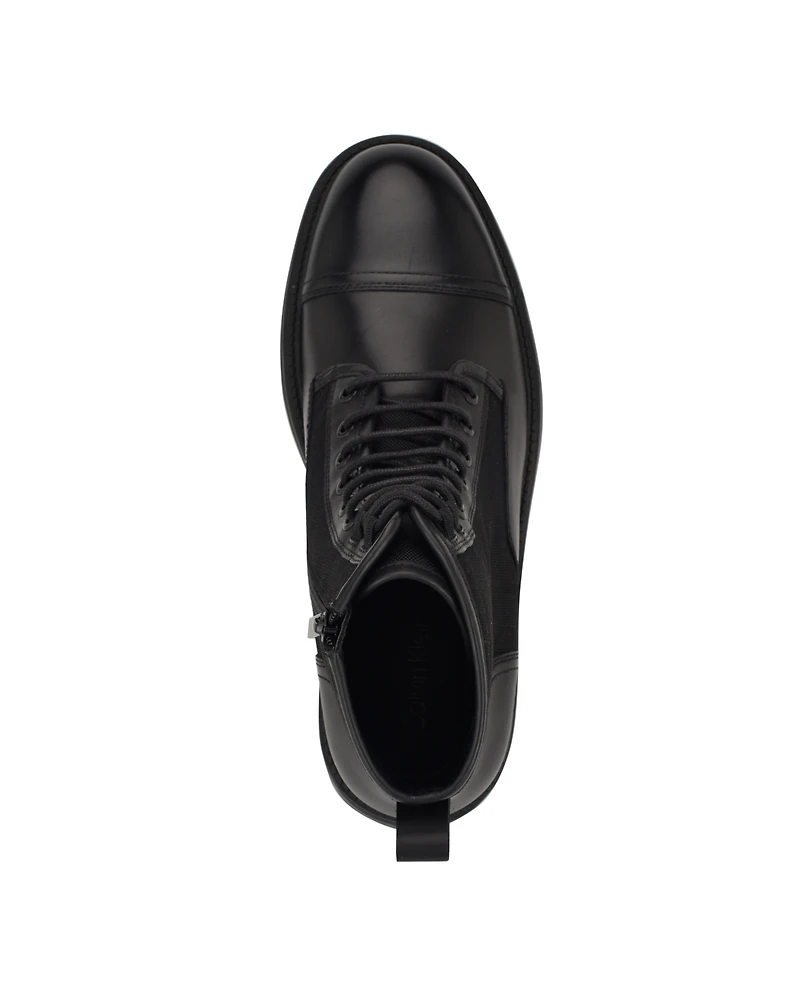 Calvin Klein Men's Domly Lace-Up Almond Toe Casual Boots