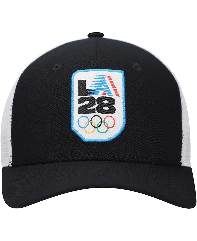 Nike Big Boys and Girls Black LA28 Rise Trucker Adjustable Hat