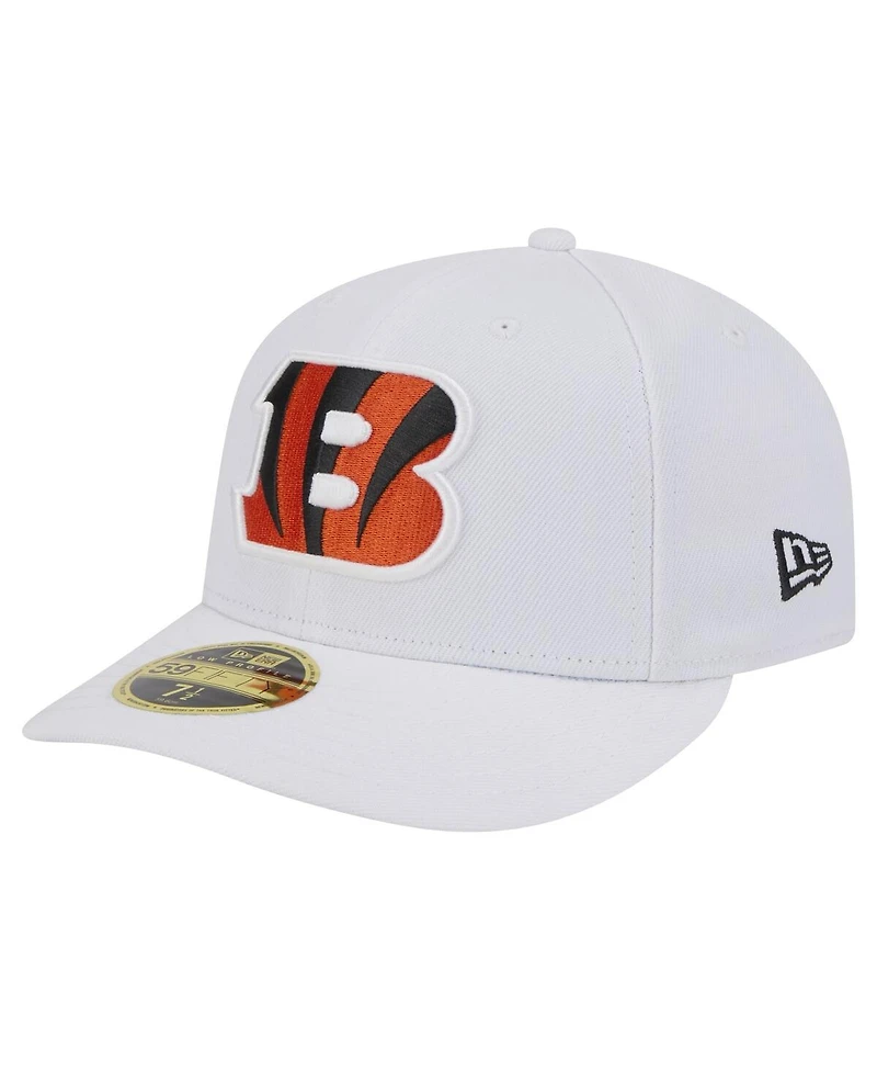 New Era Men's White Cincinnati Bengals Omaha Low Profile 59FIFTY Fitted Hat