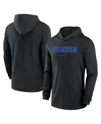 Nike Men's Black Kentucky Wildcats Sideline Hoodie Performance Long Sleeve T-Shirt