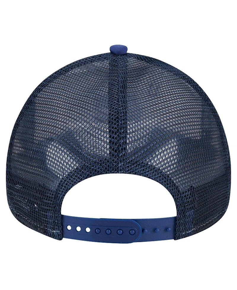 New Era Men's White/Royal Los Angeles Dodgers Checkered Flag A-Frame Trucker 9FORTY Adjustable Hat