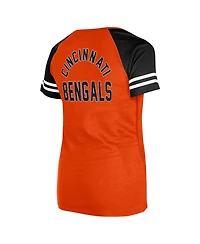 New Era Women's Orange Cincinnati Bengals Lace-Up Raglan T-Shirt