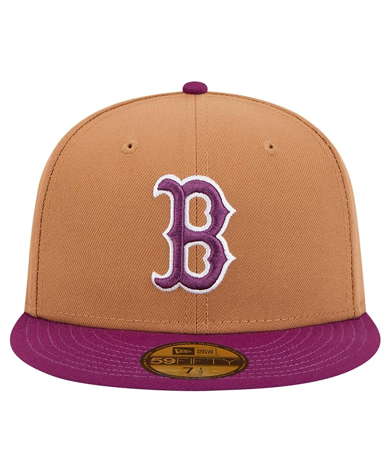 New Era Men's Brown/Purple Boston Red Sox Two-Tone Color Pack 59FIFTY Fitted Hat