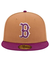 New Era Men's Brown/Purple Boston Red Sox Two-Tone Color Pack 59FIFTY Fitted Hat