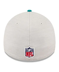 New Era Men's Stone/Aqua Miami Dolphins 2024 Sideline Historic 39THIRTY Flex Hat