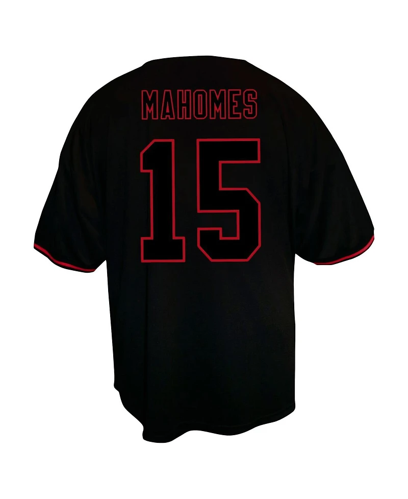 Fanatics Men's Patrick Mahomes Black Kansas City Chiefs Big Tall Baseball Button-Up Shirt