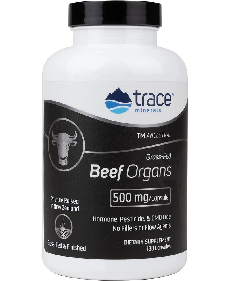 Trace Minerals Beef Organ, 600mg - Bone & Energy Health Support Supplement - Nutritional Supplement Aids Healthy Organs