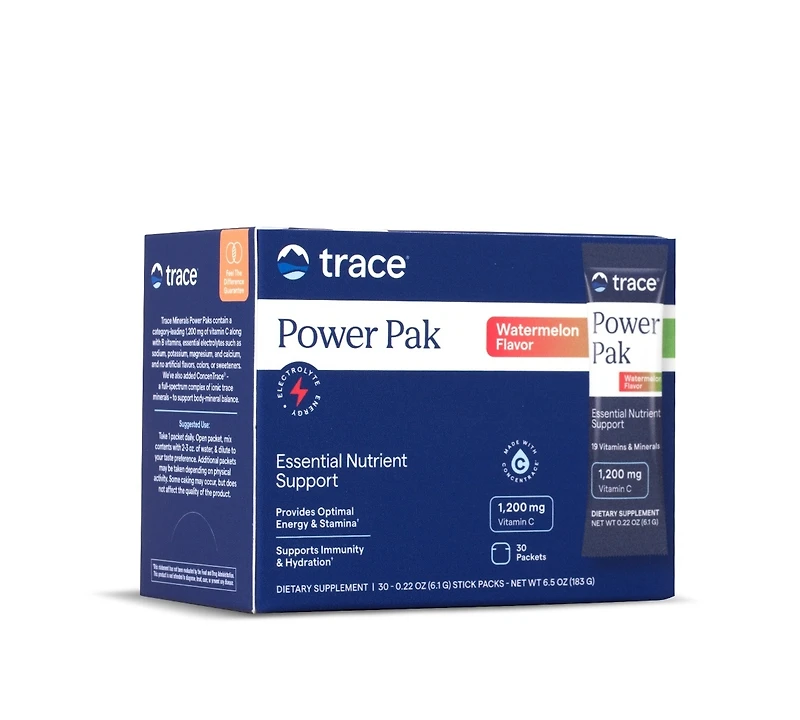 Trace Minerals Power Pak - Daily Health Support Supplement with Vitamins & Minerals - Power Packet Aids Immune Health & Hydration