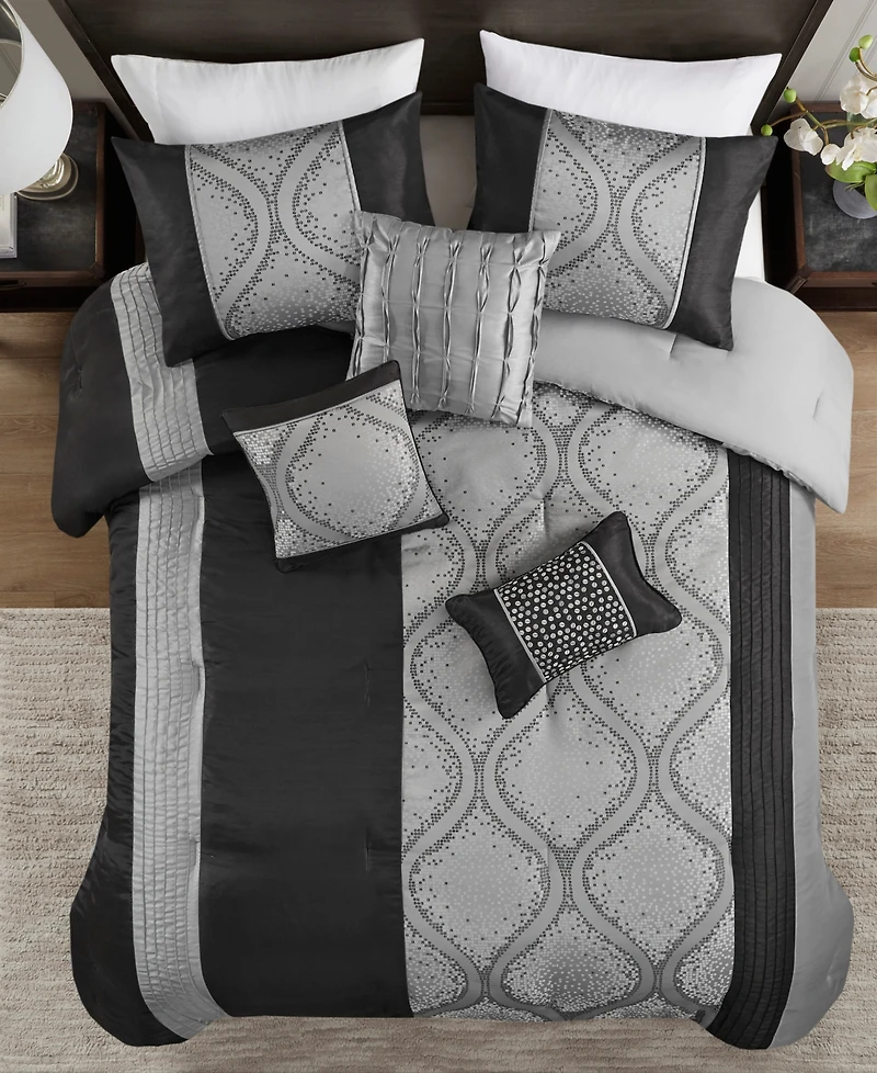 Madison Park Lori Jacquard 6-Pc. Comforter Set, Full/Queen