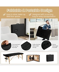 Vebreda Portable Adjustable Facial Spa Bed with Carry Case-Black