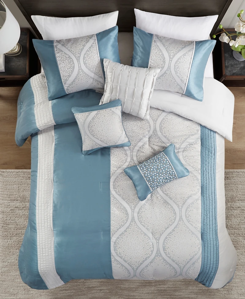 Madison Park Lori Jacquard 6-Pc. Comforter Set, Full/Queen