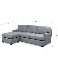 Closeout! Kaelie 2-Pc. Reversible Sofa Chaise Sleeper