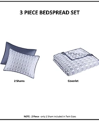 Madison Park Harlow Reversible Matelasse 3-Pc. Coverlet Set, Full/Queen