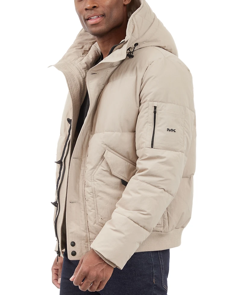 Michael Kors Men's Crinkle Nylon Heavy Short Snorkel Coat