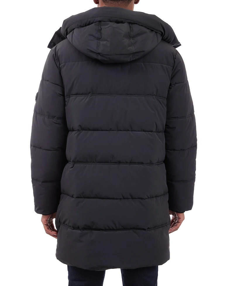 Michael Kors Men's Heavyweight Hooded Long Puffer Coat