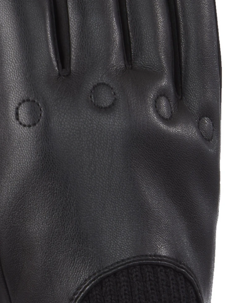 Isotoner Signature Men's Artificial Leather Driver Touchscreen Gloves