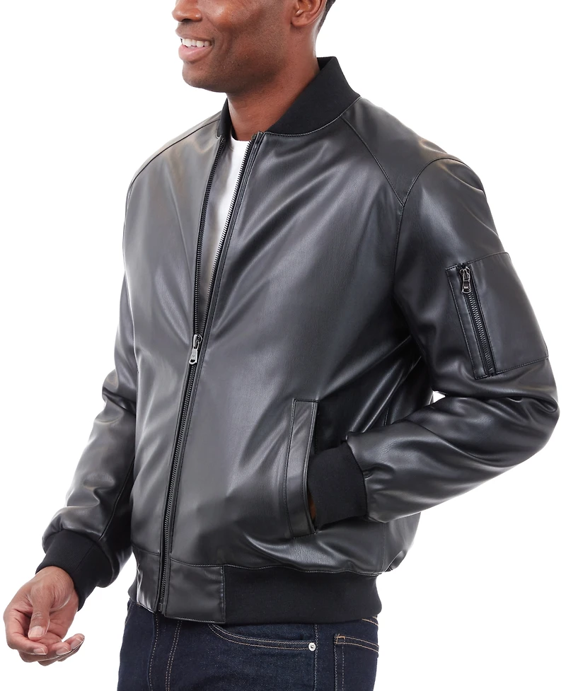 Michael Kors Men's Faux Leather Moto Jacket