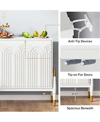 Tribesigns Sideboard Buffet Cabinet with Storage, 59" Modern Kitchen Storage Cabinet with 4 Doors & Shelves, Accent Console Television Table for Livin