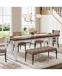Tribesigns 6.23 ft Conference Table, 74.8" L x 37.4" W x 29.5" H Rectangle Meeting Room Table, Modern Wood Seminar Table for Office Conference Room, B