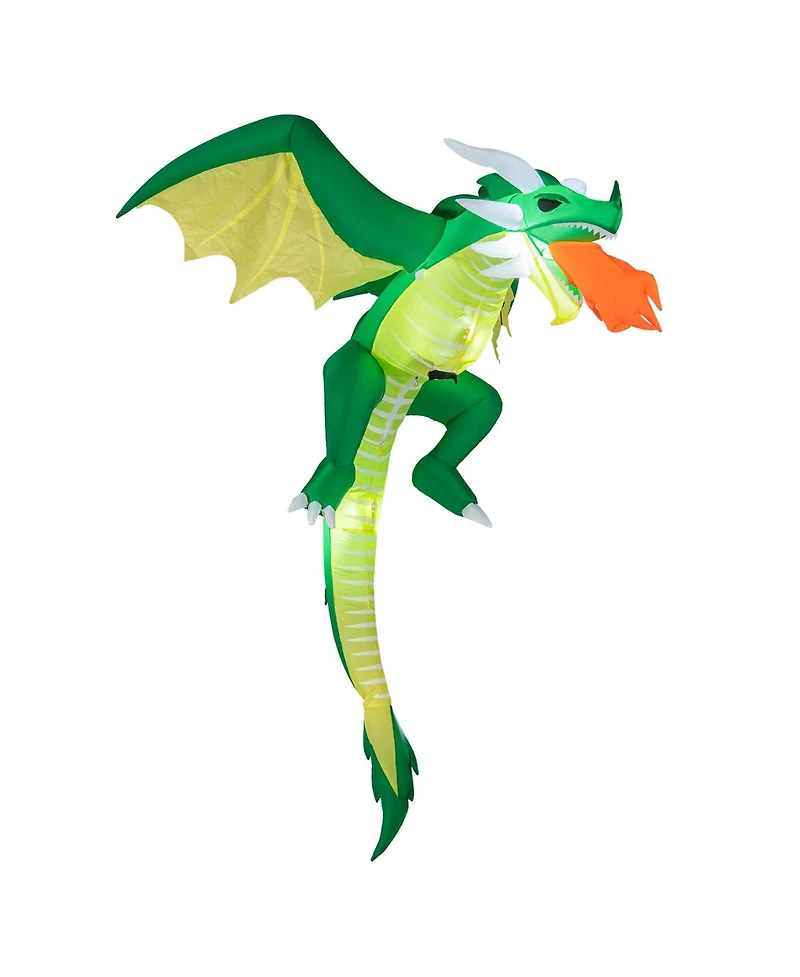5 Ft Hanging Halloween Inflatable Fire-breathing Dragon Flying Decoration Yard
