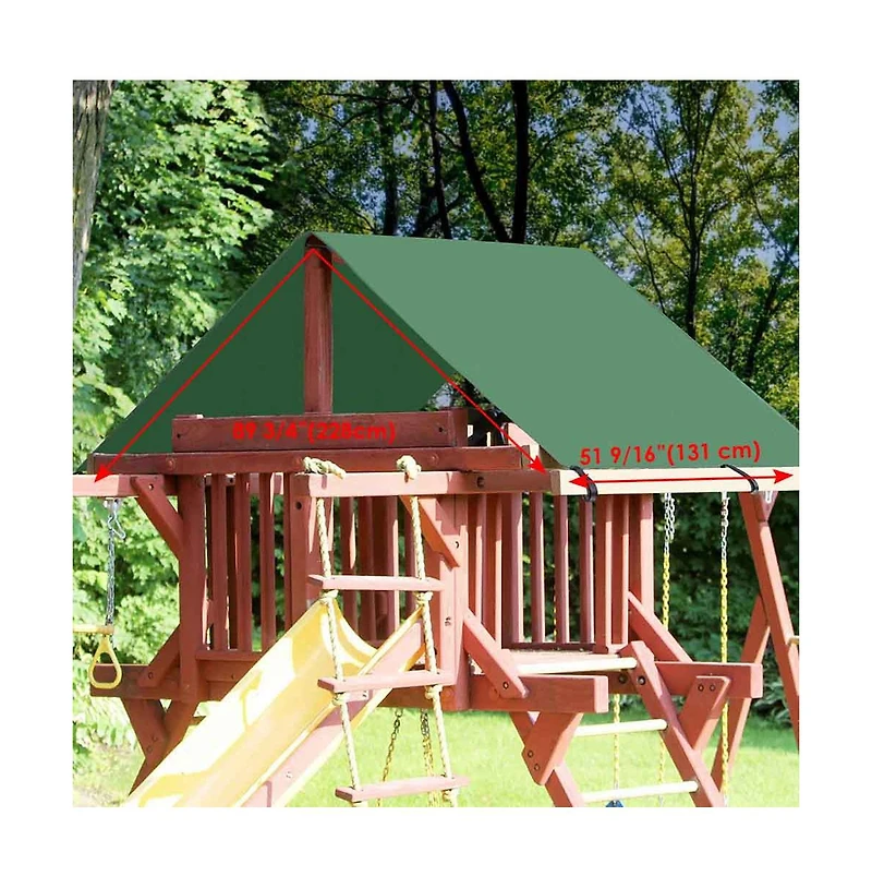 52"x90" Swing Set Replacement Tarp Uv Protection Playground Roof Playset