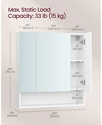 Slickblue Wide Bathroom Mirror with Integrated Storage for Organized and Elegant Spaces