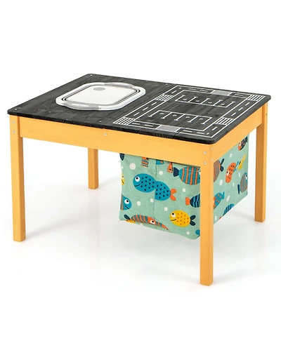 3-in-1 Kids Activity Table with Foldable Water Bin Large Capacity Storage Bag