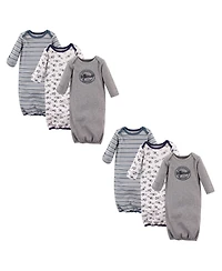 Hudson Baby Baby Boys Cotton Gowns, Aviation 6-Piece, 0-6 Months