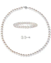 3-Pc. Set Cultured Freshwater Pearl (7-8mm) Collar Necklace, Stretch Bracelet, & Stud Earrings