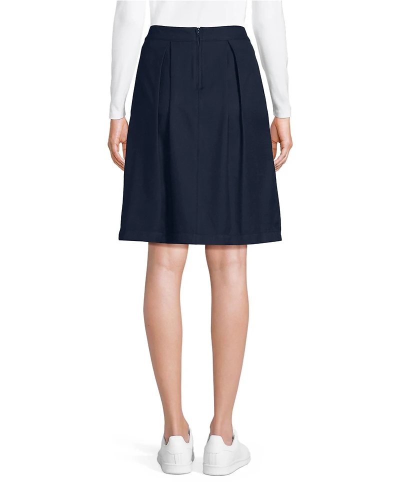 Lands' End Women's School Uniform Solid Pleated Skort Top of Knee
