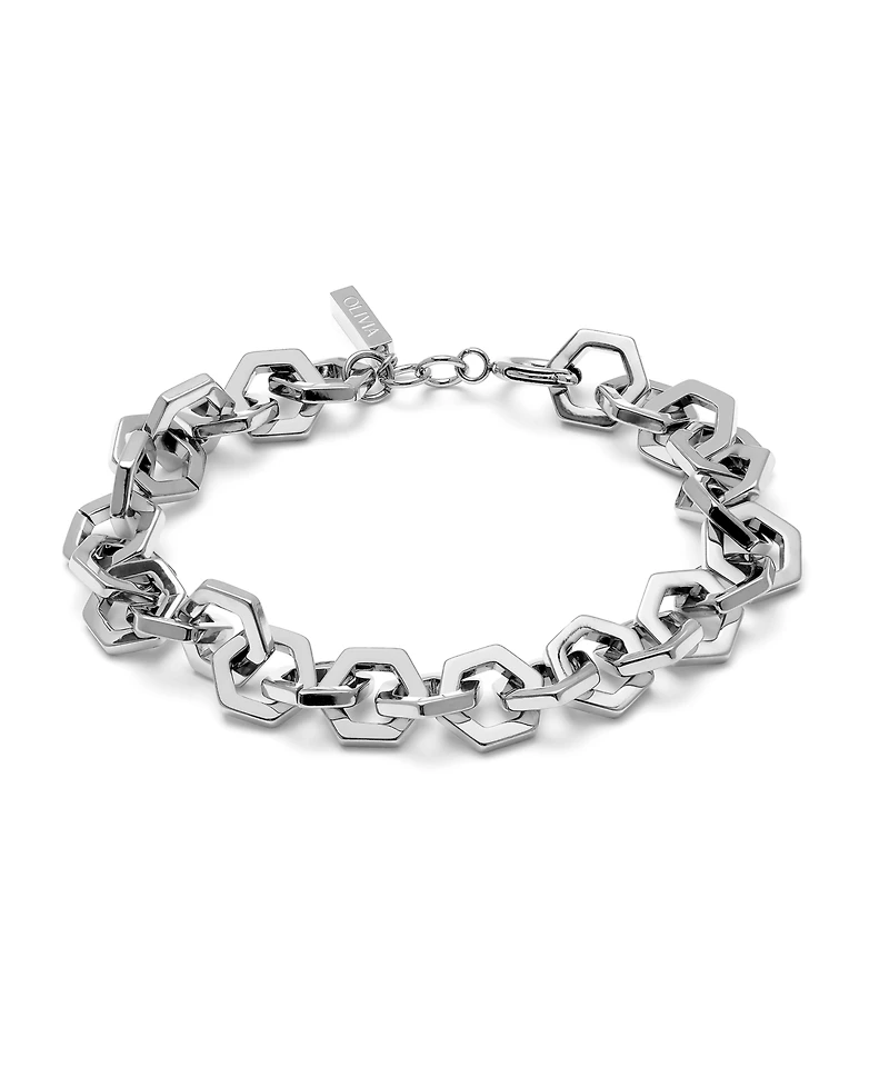 Olivia Burton Women's Honeycomb Silver Tone Link Bracelet