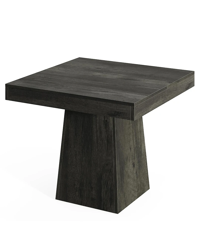Tribesigns Square Dining Table for 4, 31.5-Inch Kitchen Table Small Dinner Table with Sturdy Pedestal Base, Farmhouse Dining Room Table, Gray