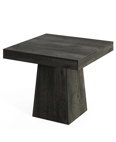 Tribesigns Square Dining Table for 4, 31.5-Inch Kitchen Table Small Dinner Table with Sturdy Pedestal Base, Farmhouse Dining Room Table, Gray