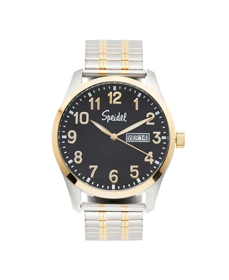 Speidel Men's Essential Watch With Twist-o-Flex in Dual Tone Black