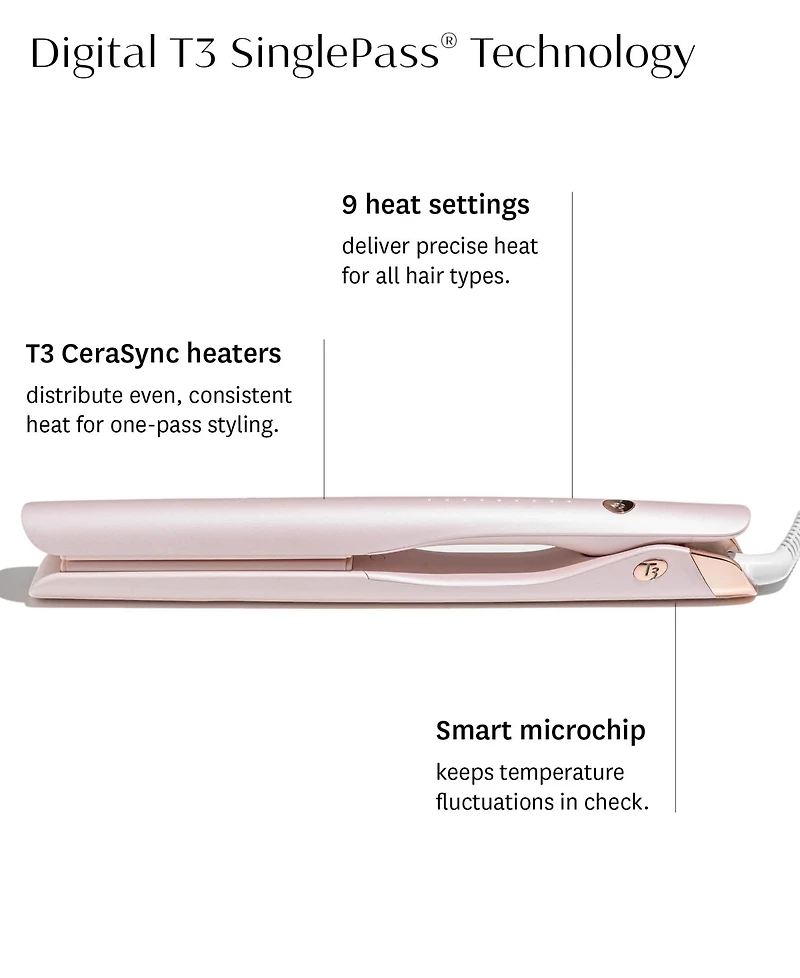 T3 SinglePass Smooth X Professional Flat Iron with Extra-Long Plates