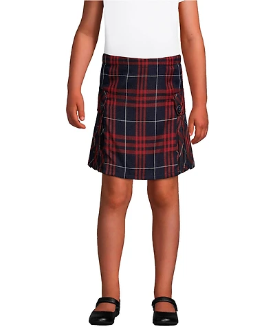 Lands' End Little Girls Side Pleat Plaid Skort Above the Knee
