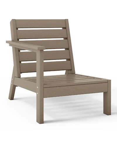 WestinTrends Outdoor Patio Hdpe Left Arm Facing Deep Seating Corner Chair