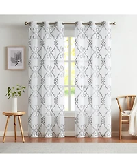 Dainty Home Lea Linen Look 76" W x 96" L Grommet Window Panel Set