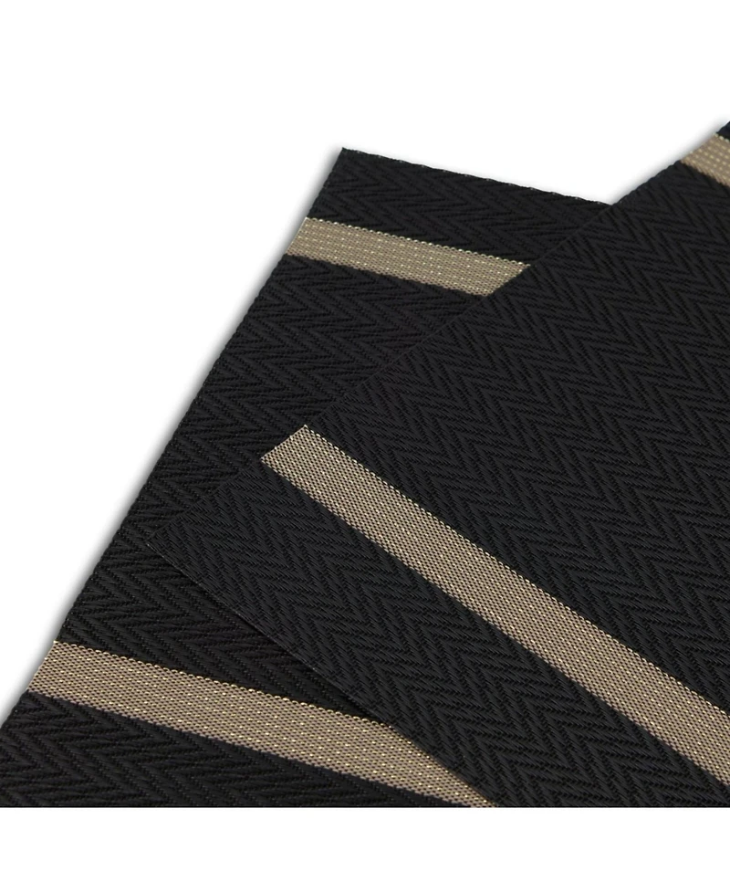 Dainty Home Annandale Texteline Outdoor Dining Set Textured Design Reversible 12" x 18" Rectangular Placemats of 6