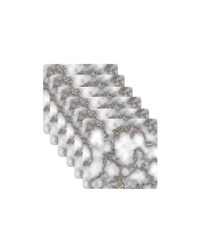 Dainty Home Marble Cork Place Mats, Washable Placemats Gold, 15" x 15" Set of 6, Heat Resistant Placemats, Non Slip, Table Mat, Table Placemats, for K