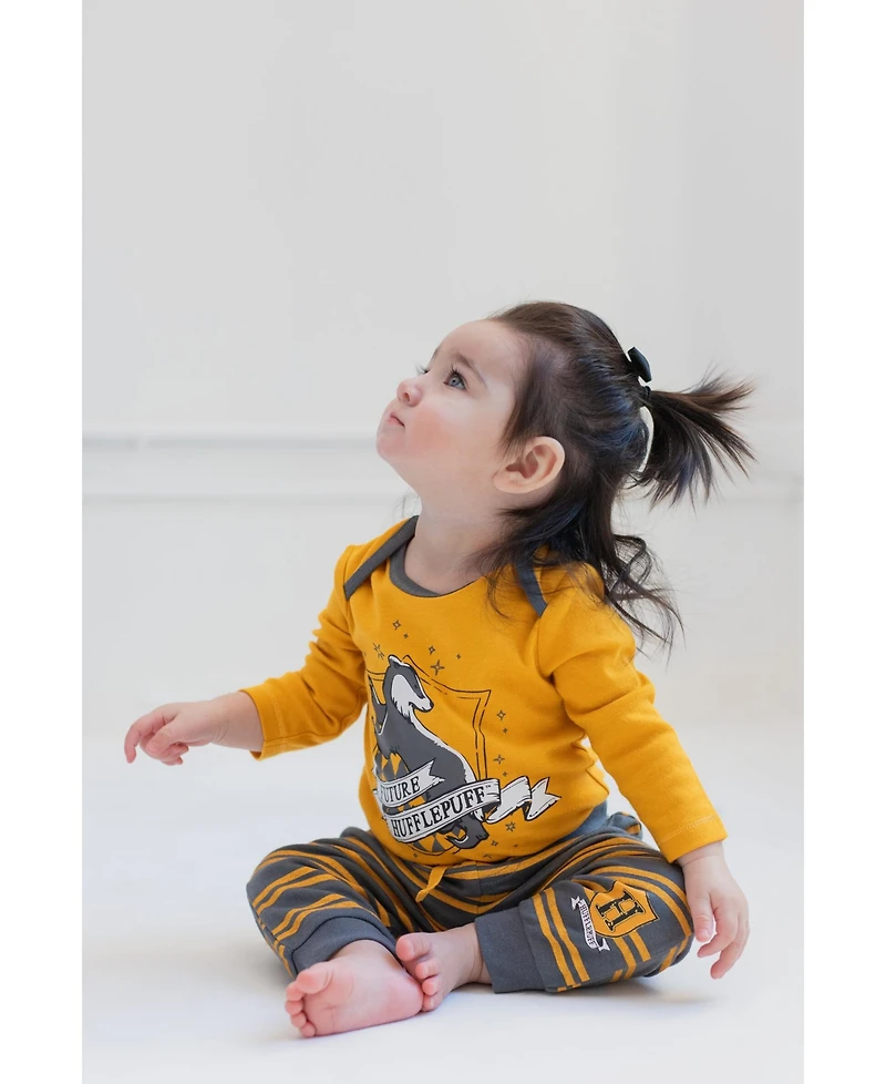 Harry Potter Baby Boys Baby Hufflepuff Slytherin Ravenclaw Baby 4 Pack Jogger Pants Newborn to