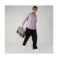 Campus Sutra Men's Lavender Textured Weave Shirt