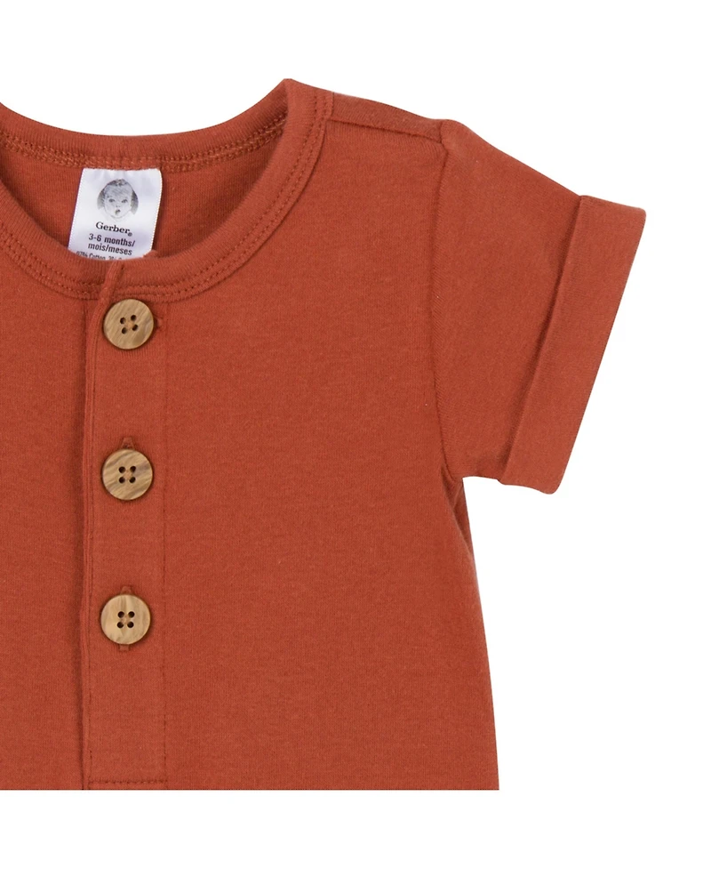 Gerber Baby Boys 2 Pack Long Leg Romper