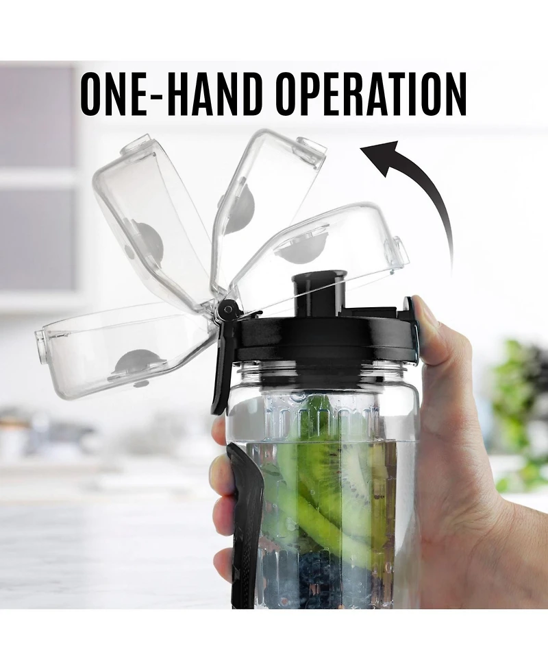 Fruit Infuser Water Bottle - 34oz Leakproof With Full-Length Infusion Rod