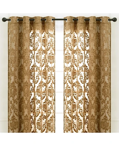 Chanasya Premium Devore Sheer Grommet Curtains - Classy, Light Filtering Drapes for Living Room or Bedroom 52" x 63"