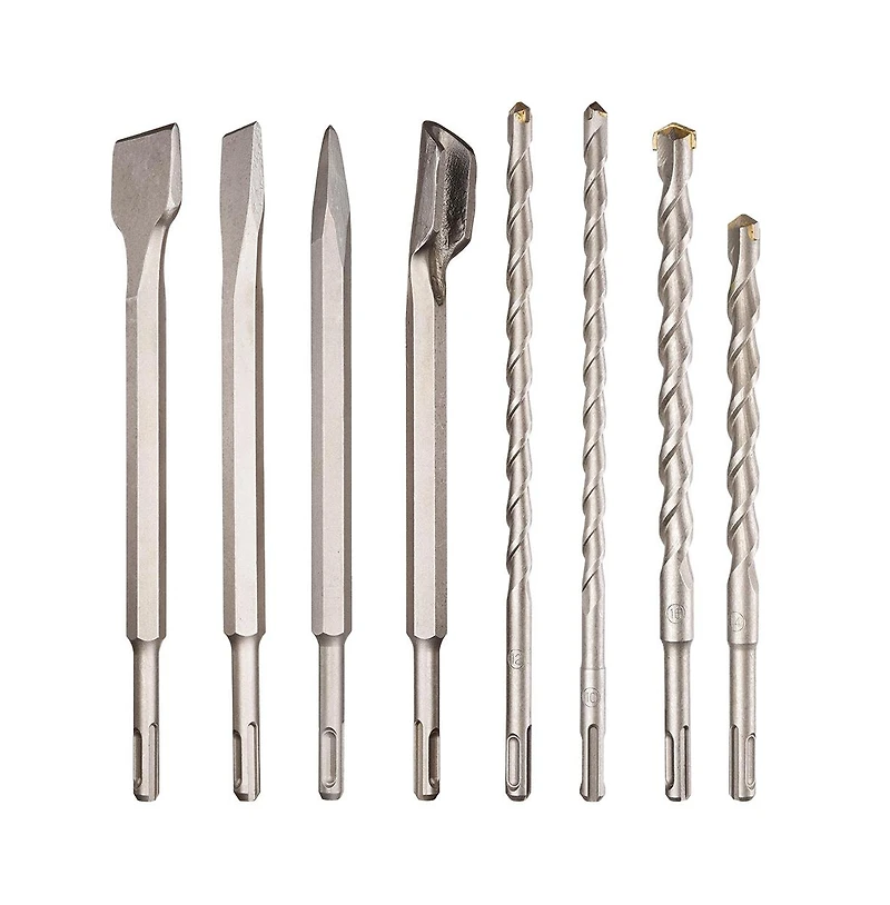 Yescom 17pcs Sds Plus Rotary Hammer Drill Bits Chisel Concrete Masonry Hole Tool Set