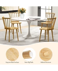 Costway Rubber Wood Windsor Dining Chairs Set of 2 with Spindle Back for Living Room
